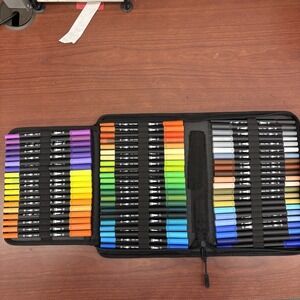 Dual Brush Marker Pens 80 Colors Art‎ Markers Set W/ Fine and Brush Tip Kids New